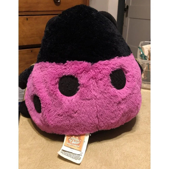 Vintage Mushable Pot Bellies Pink Black Ladybug Plush Stuffed Animal 14” Tall - Picture 5 of 8
